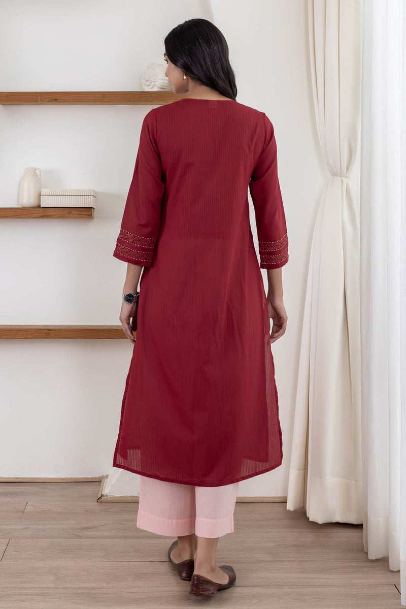 Red Tassel Kurta