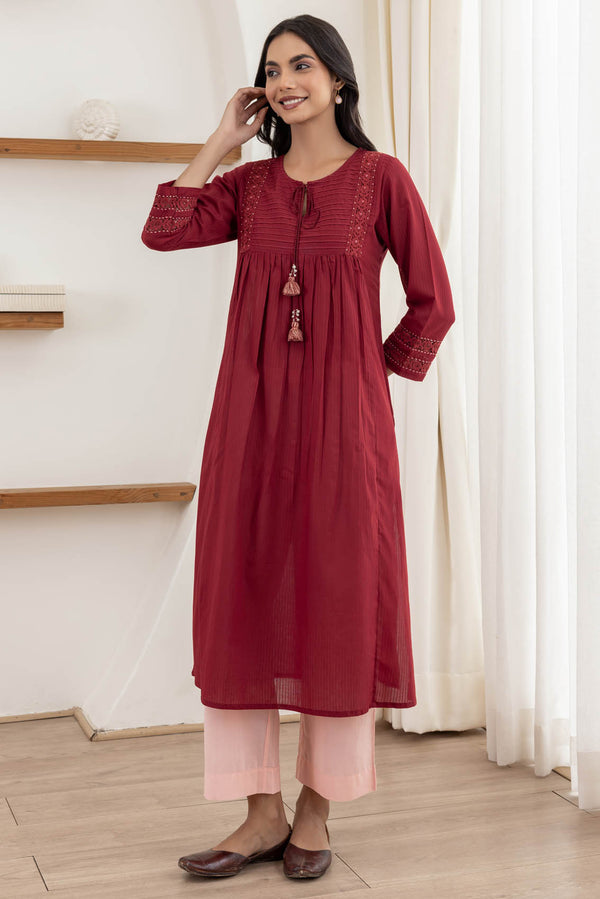 Red Tassel Kurta