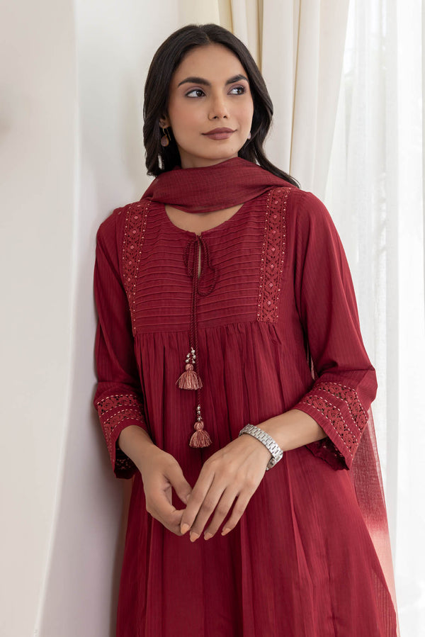 Red Tassel Kurta