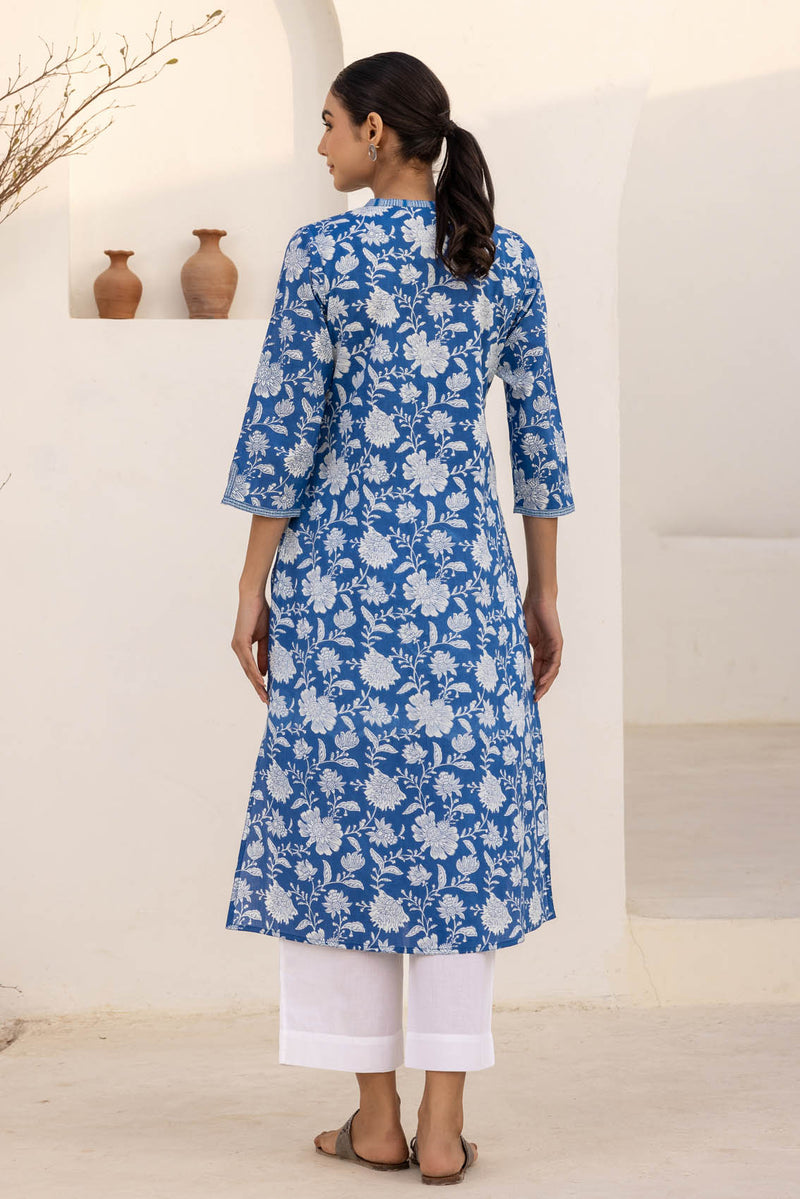 Floral Blues Kurta