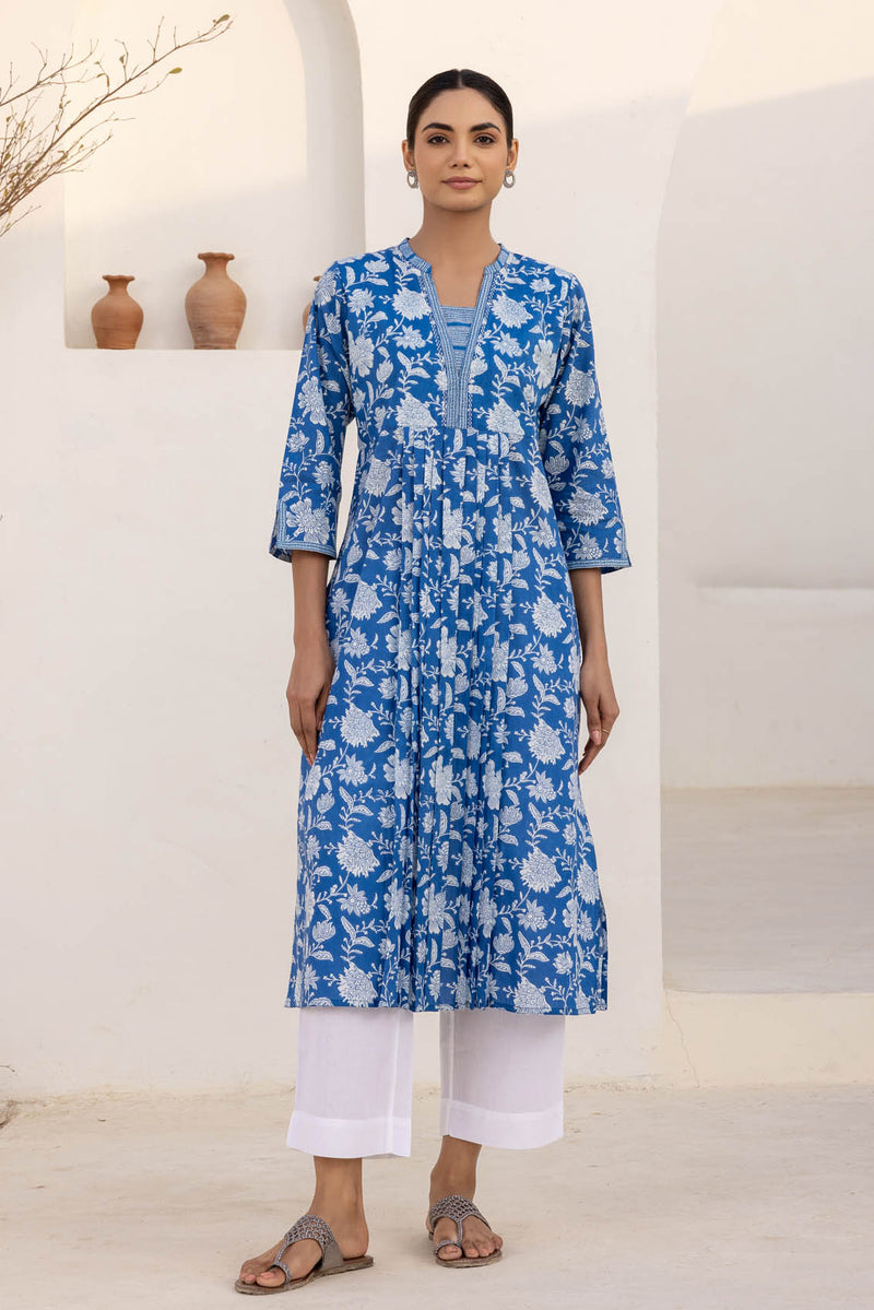 Floral Blues Kurta