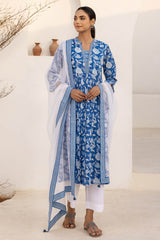 Floral Blues Kurta