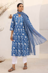 Floral Blues Kurta