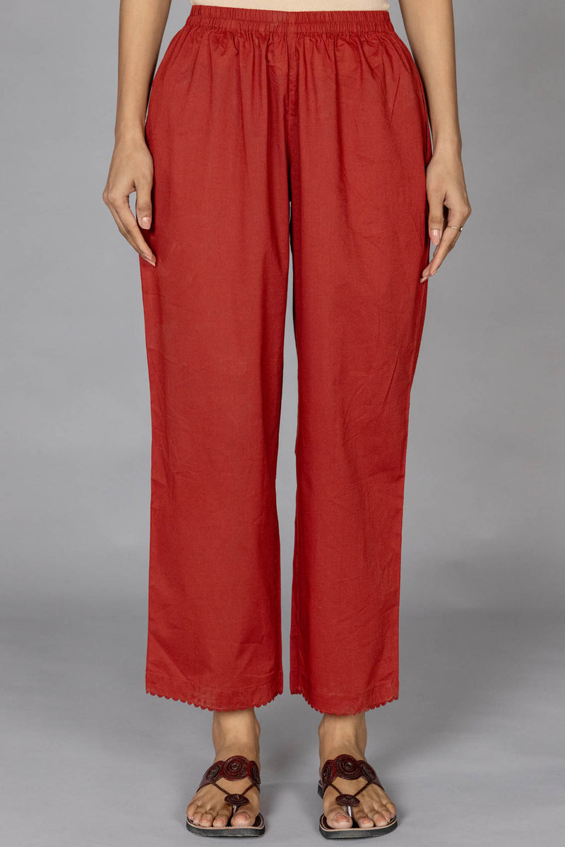 Rust Cotton Trousers