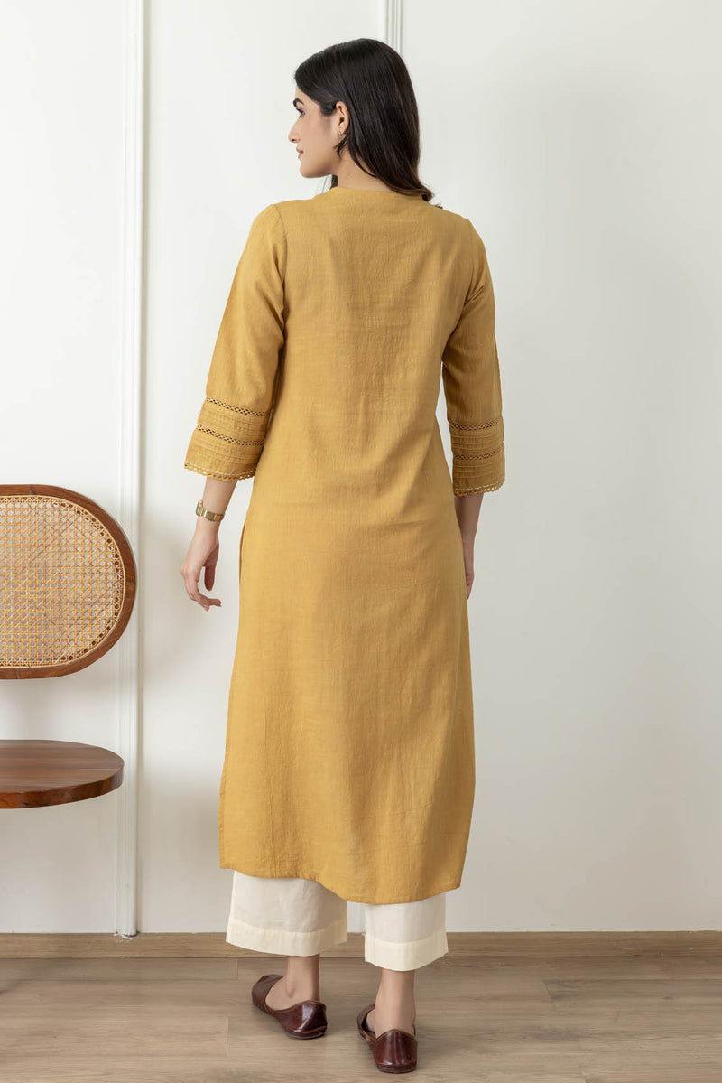 Mustard Lace Kurta