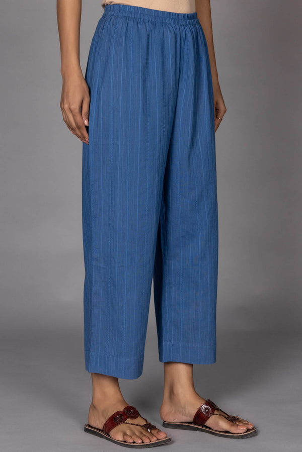 Blue Dobby Trousers