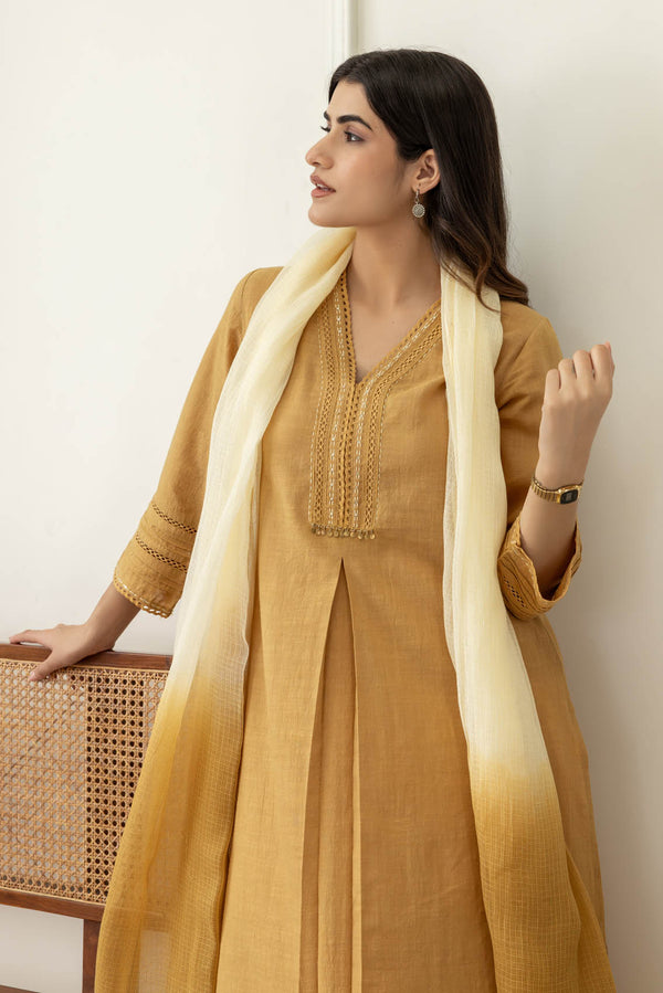 Mustard Lace Kurta