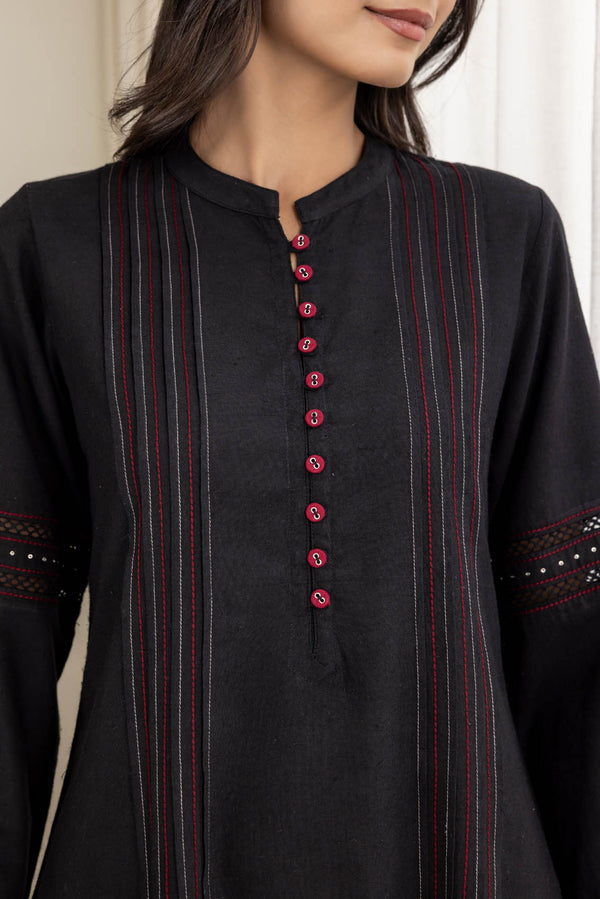 Black Pintuck Kurta