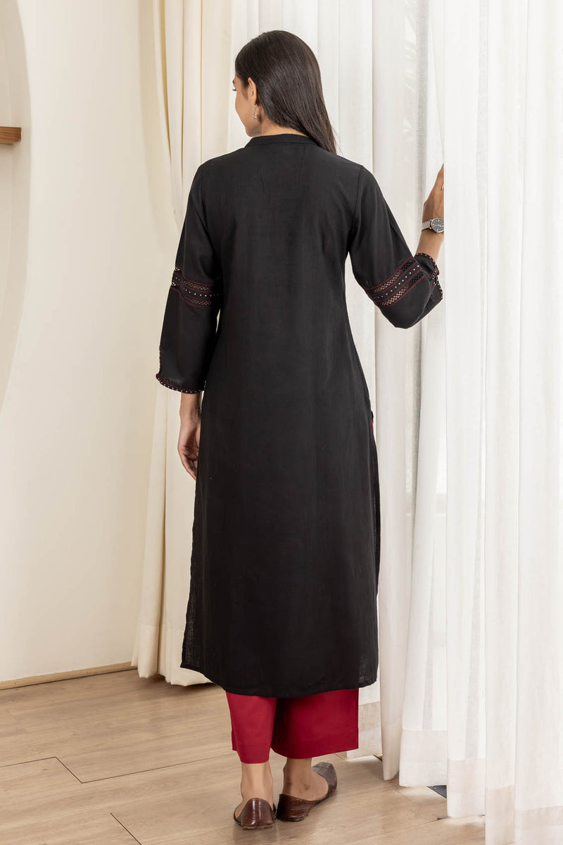 Black Pintuck Kurta