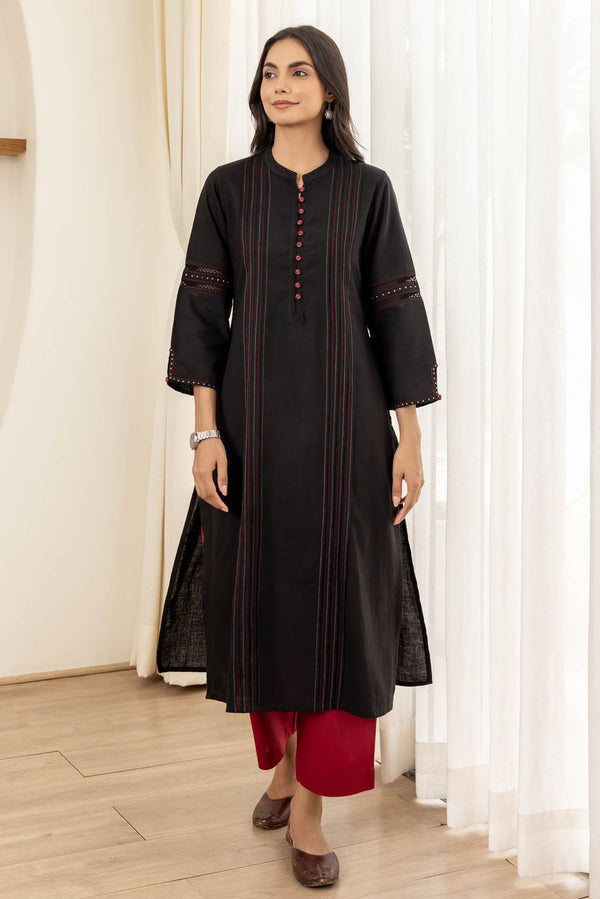 Black Pintuck Kurta