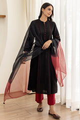 Black Pintuck Kurta