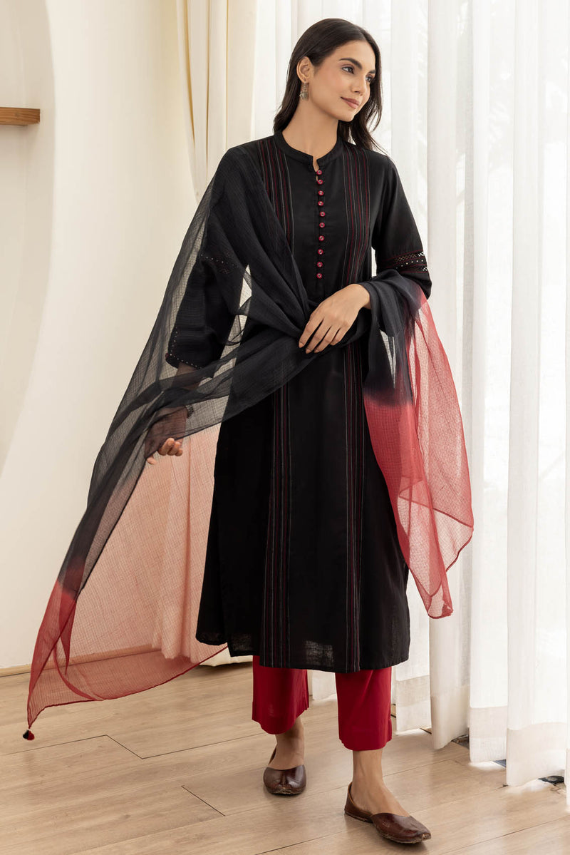 Black Pintuck Kurta