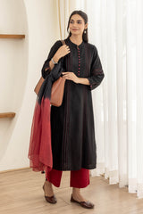 Black Pintuck Kurta