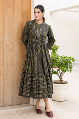 Frill Hem Black Dress