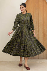 Frill Hem Black Dress