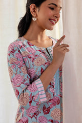 Straight Hydrangea Kurta