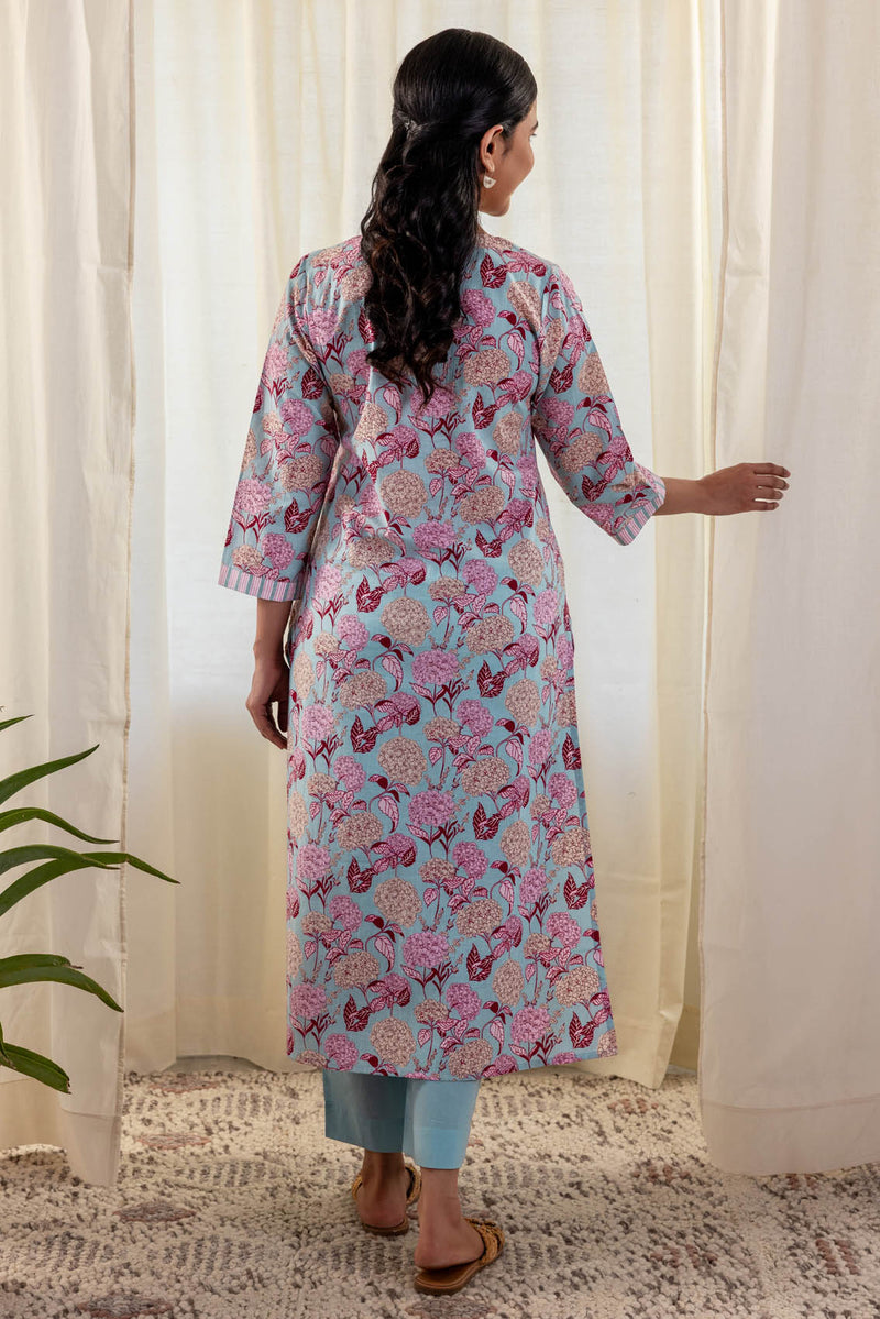 Straight Hydrangea Kurta