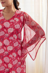 Melon Hydrangea Kurta