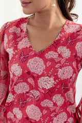 Melon Hydrangea Kurta