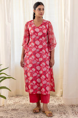 Melon Hydrangea Kurta