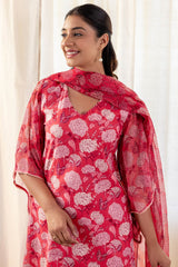 Melon Hydrangea Kurta