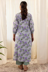 Pleated Hydrangea Kurta