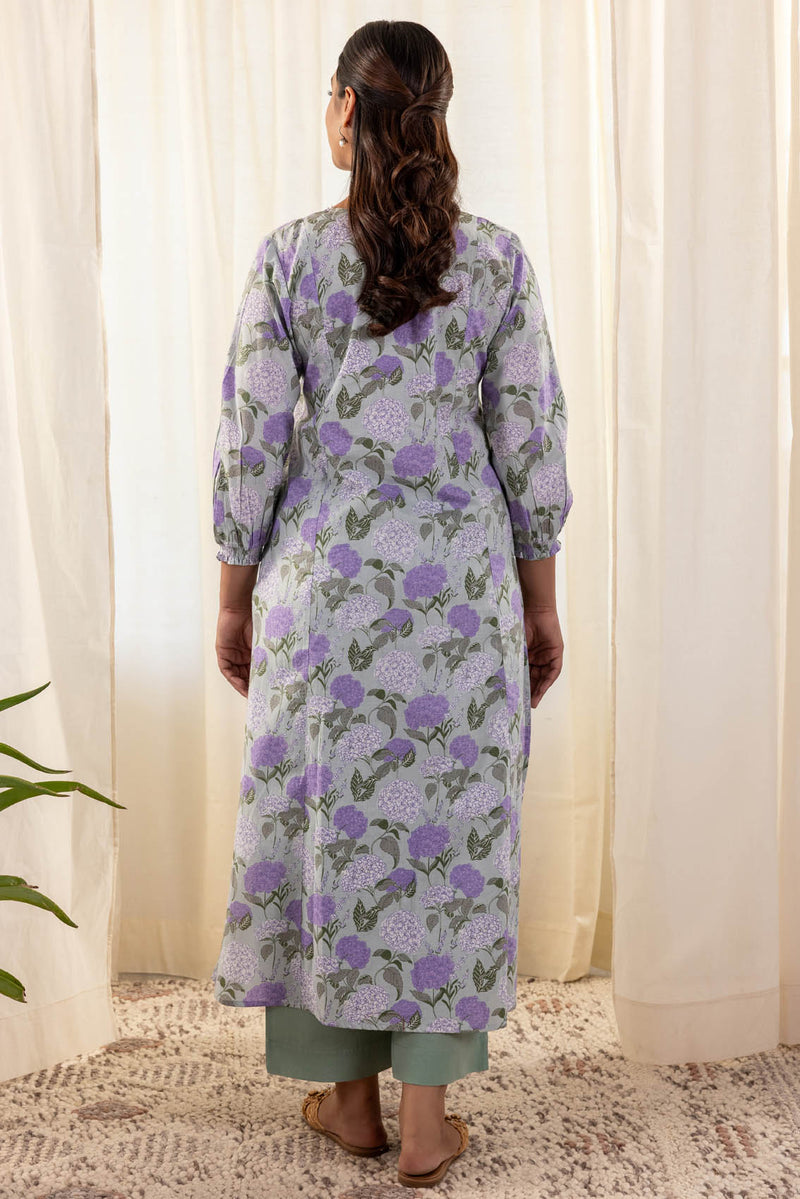 Pleated Hydrangea Kurta
