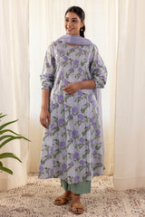 Pleated Hydrangea Kurta