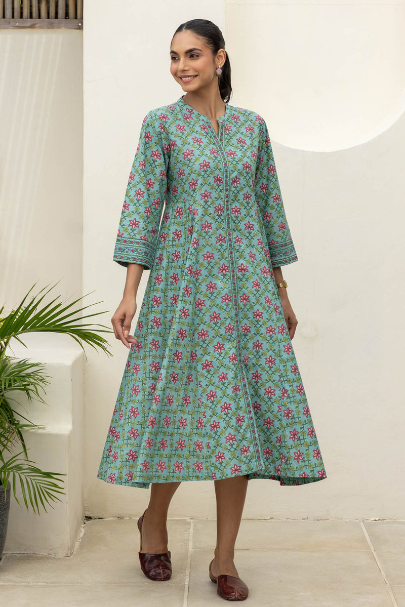 Turquoise Mandarin Kurta