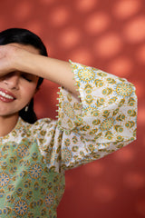 Green Radial Kurta