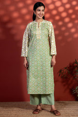 Green Radial Kurta