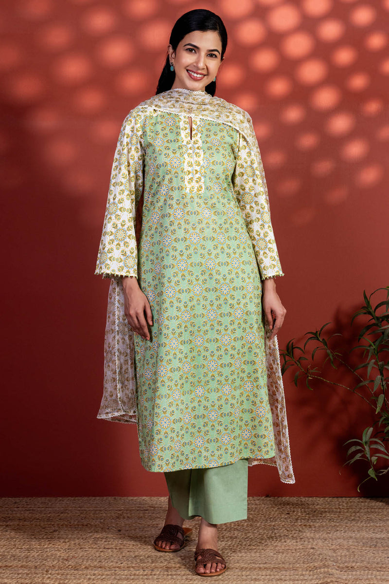 Green Radial Kurta