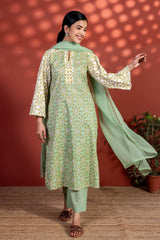 Green Radial Kurta
