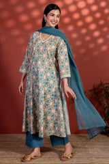 Teal Radial Kurta