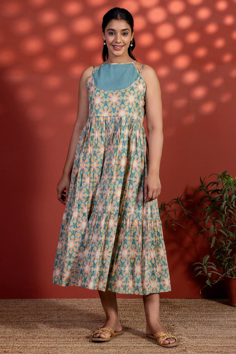 Teal Radial Dress