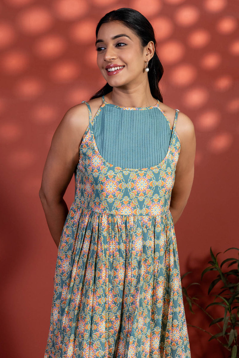 Teal Radial Dress