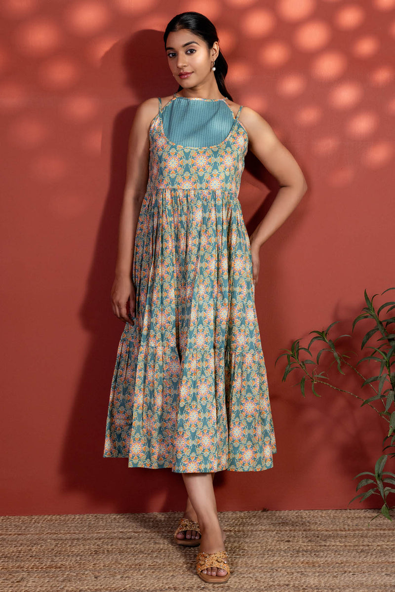 Teal Radial Dress