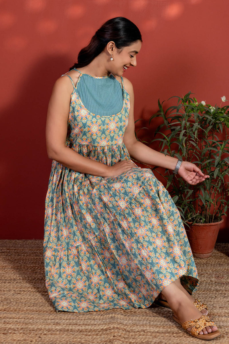Teal Radial Dress