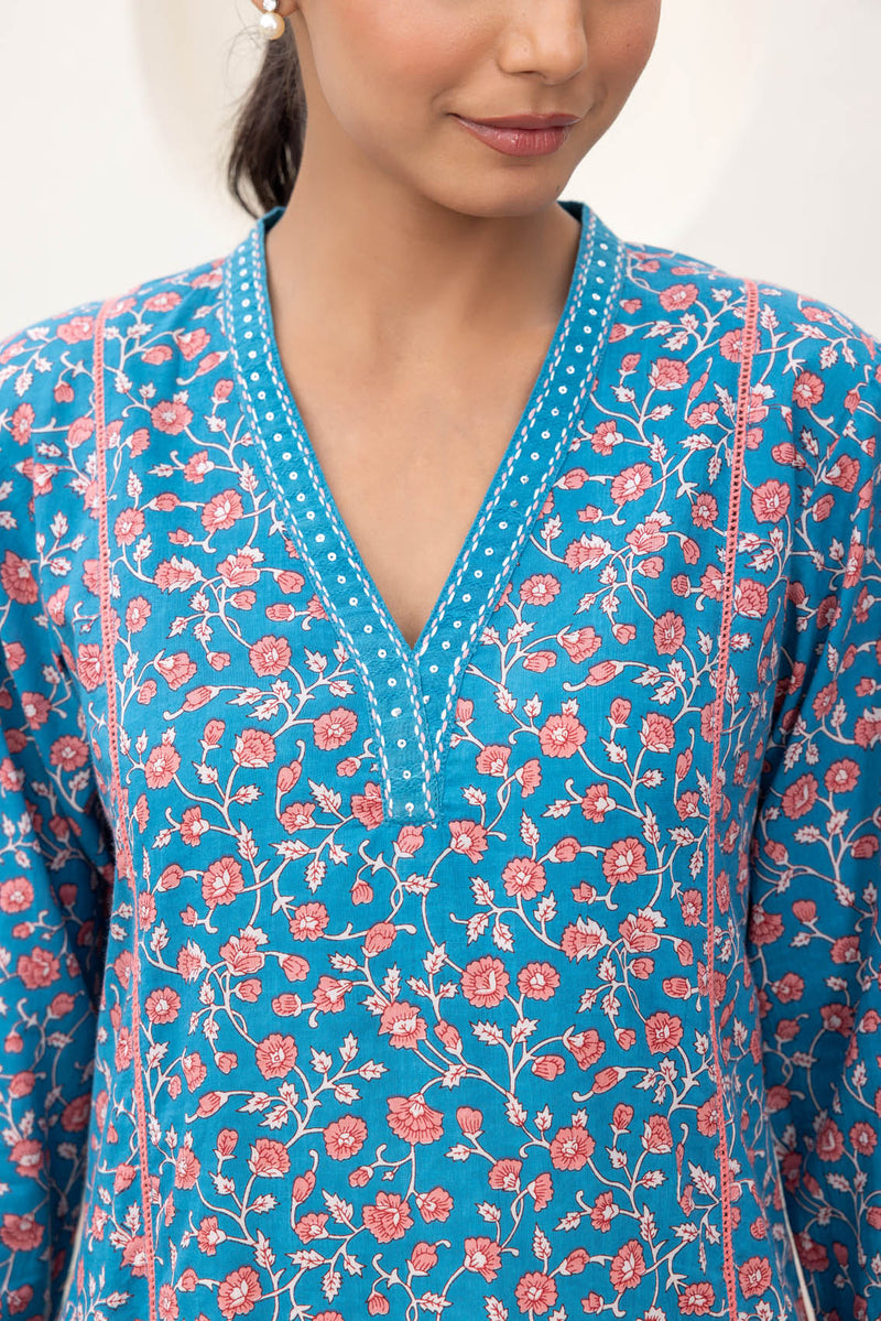 Blue Chintz Kurta