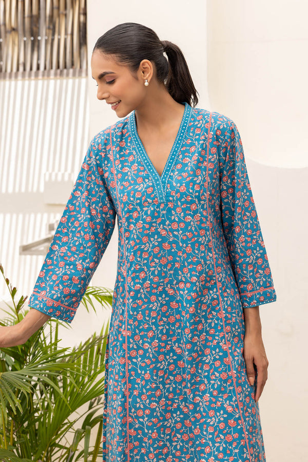 Blue Chintz Kurta