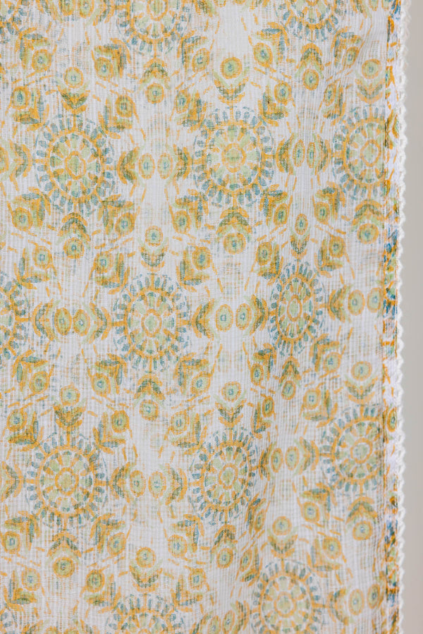 White & Green Radial Doria Dupatta