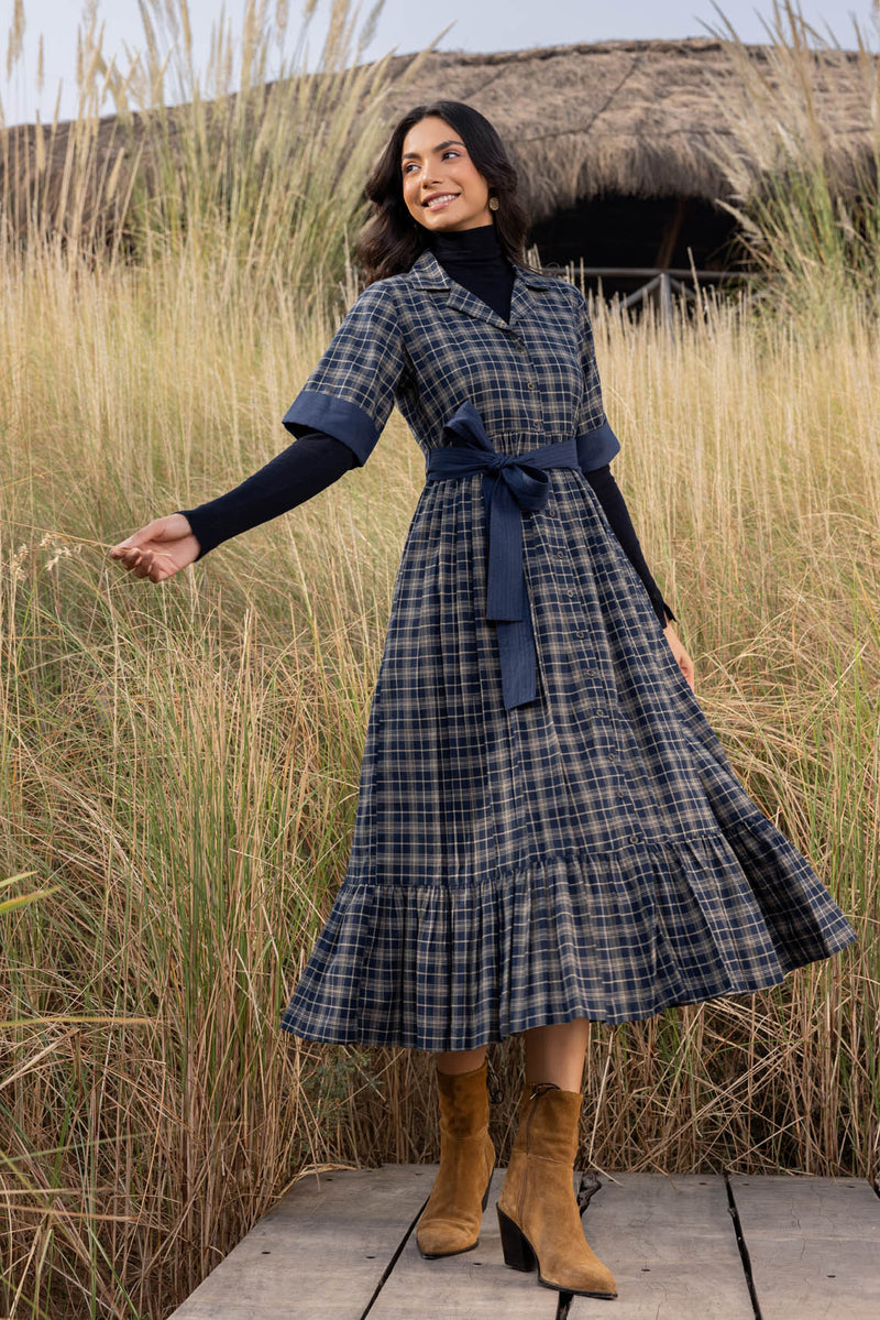 Blue Shirt Dress