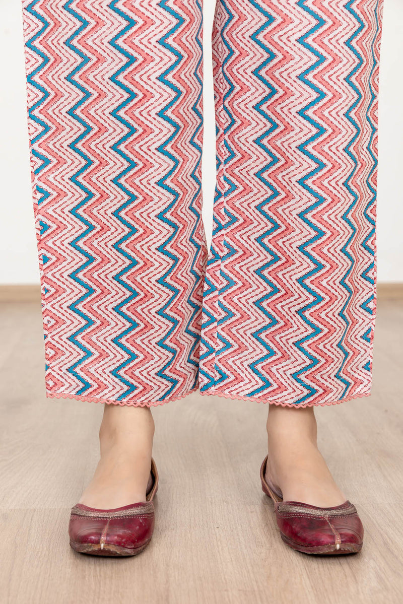 Zigzag Peach Trousers