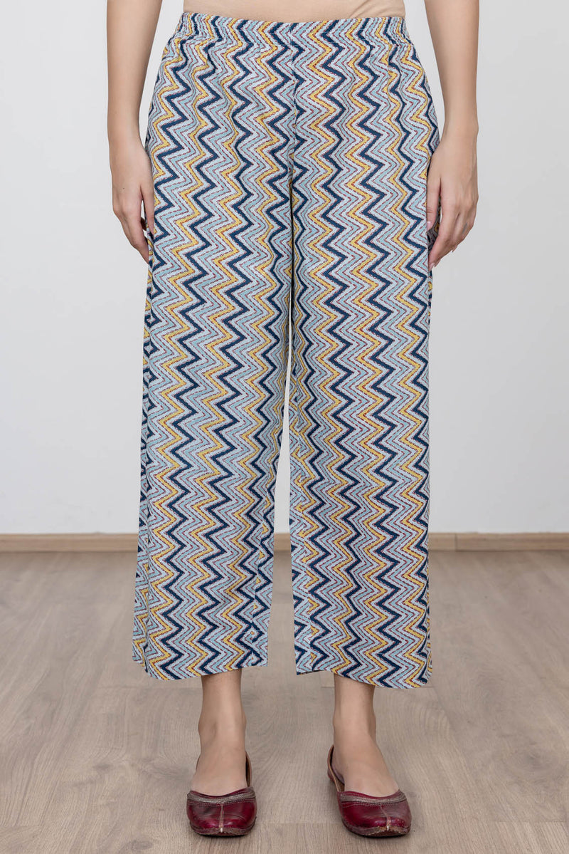 Zigzag Blue Trousers