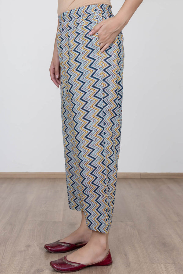 Zigzag Blue Trousers