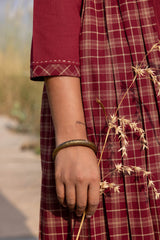 Red Gathered Kurta