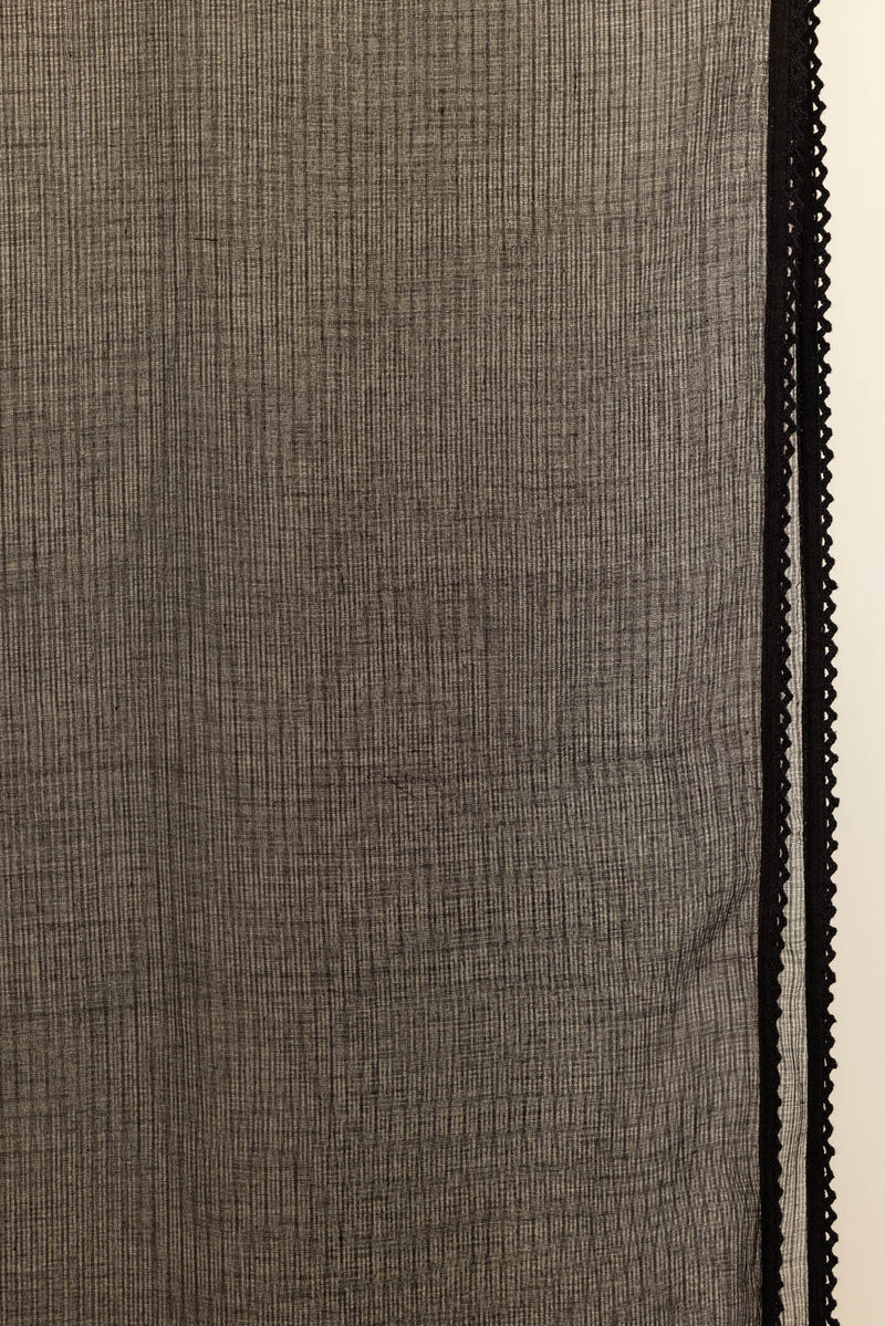 Black Doria Dupatta With Lace