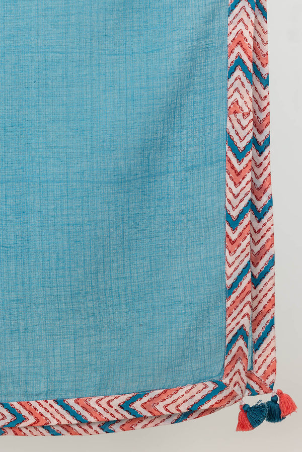 Blue Piped Dupatta