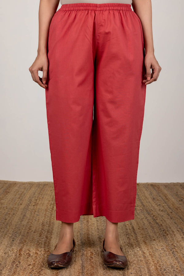 Red Relaxed Trousers