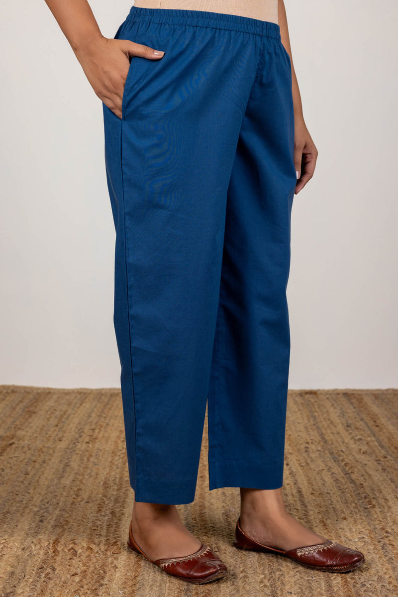 Dark Blue Relaxed Trousers